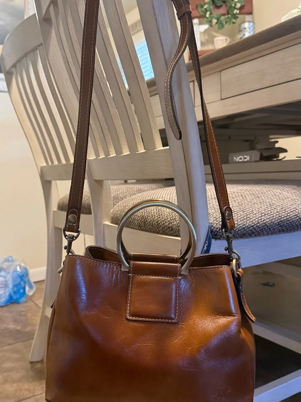 Patricia Nash Empoli Full Grain Leather Satchel with Metal Ring Handles